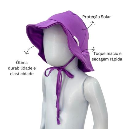 Imagem de Chapéu Infantil Bebê Praia Proteção Solar Uv 50+ Com Forro