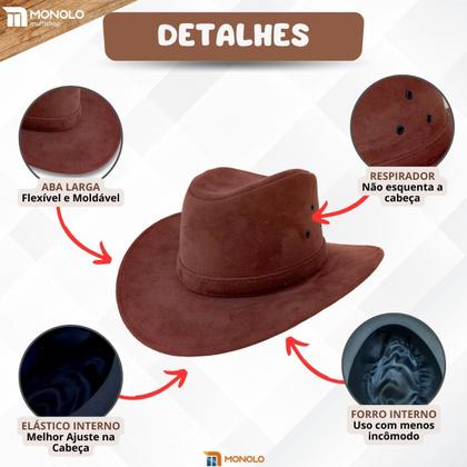 Imagem de Chapéu Infantil Country Festa Junina Rodeio Menino Menina Cowboy Peão Boiadeira MONOLO