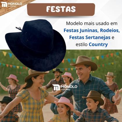 Imagem de Chapéu Infantil Country Festa Junina Rodeio Menino Menina Cowboy Peão Boiadeira MONOLO