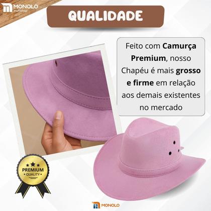 Imagem de Chapéu Infantil Country Festa Junina Rodeio Menino Menina Cowboy Peão Boiadeira MONOLO