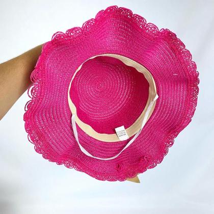 Imagem de Chapéu Infantil Menina De Palha sintética Com Laçinho Moda Verão