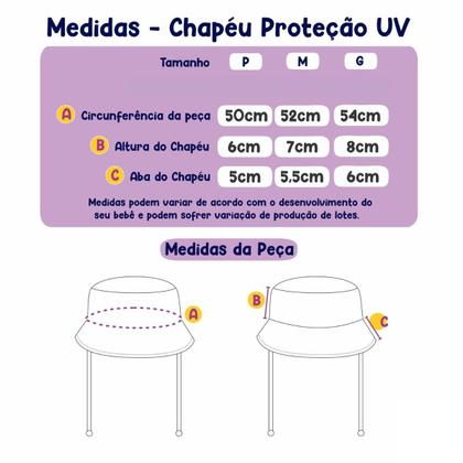 Imagem de Chapéu Infantil Proteção Solar Uv 50+ Praia C/ Forro Interno