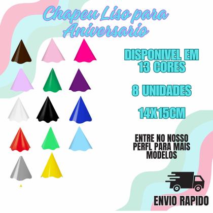 Imagem de Chapeu Liso Para Aniversario Infantil Decoraçao Comemoraçao