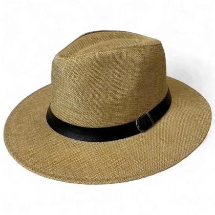 Imagem de Chapéu Panamá Fibra de Bambu Prova D'água Dobrável Com Faixa