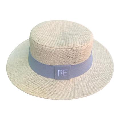 Imagem de Chapéu Paris de Juta Bege com Faixa Personalizada para 02 Lados