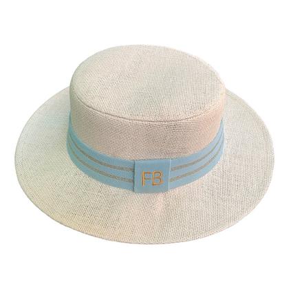 Imagem de Chapéu Paris de Juta Bege com Faixa Personalizada para 02 Lados