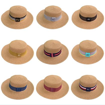 Imagem de Chapéu Paris Sintético Caramelo com Faixa Personalizada Listradas