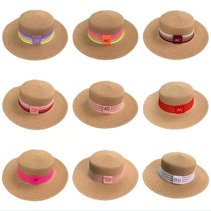 Imagem de Chapéu Paris Sintético Caramelo com Faixa Personalizada Listradas