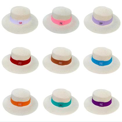 Imagem de Chapéu Paris Sintético Off-White com Faixa Personalizada