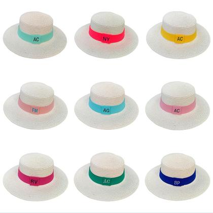 Imagem de Chapéu Paris Sintético Off-White com Faixa Personalizada