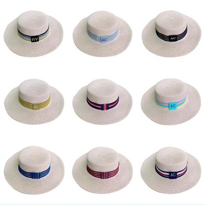 Imagem de Chapéu Paris Sintético Rosé com Faixa Personalizada Listradas