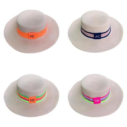 Imagem de Chapéu Paris Sintético Rosé com Faixa Personalizada Listradas