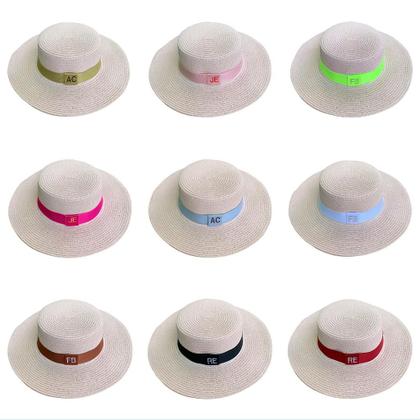 Imagem de Chapéu Paris Sintético Rosé com Faixa Personalizada Listradas