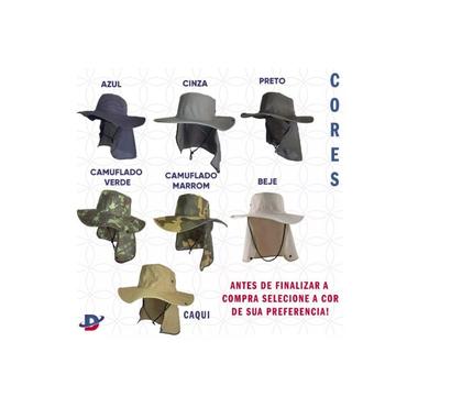 Imagem de Chapéu Pescador Sombreiro Com Protetor De Pescoço Cores Variadas