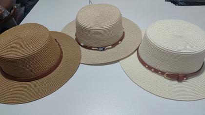 Imagem de Chapéu Praia Feminino Creme com cinto