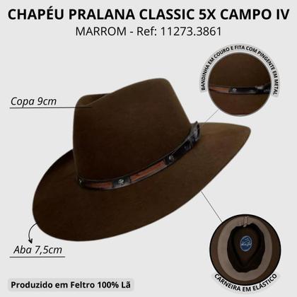 Imagem de Chapéu Pralana Oficial Classic 5X De Usar No Campo IV Marrom Lã Importada Ref. 11273.3861