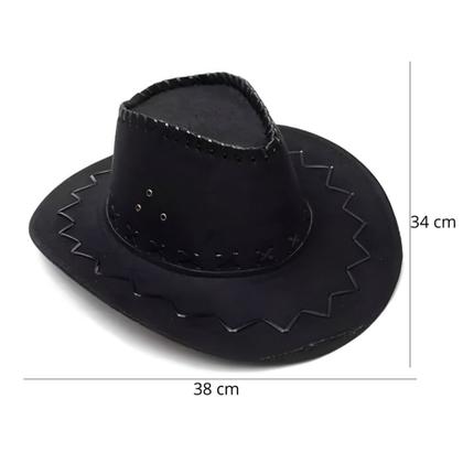 Imagem de Chapéu Preto Cowboy Country Cowgirl Adulto Rodeio Barretos Sertanejo Festa Junina ÓTIMA QUALIDADE