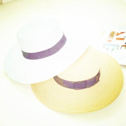 Imagem de Chapeu Redonda Palha Boater Palheta Aba Grande 10c Fem Praia paris