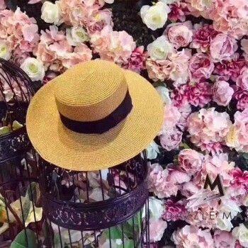 Imagem de Chapeu Redonda Palha Boater Palheta Aba Grande 10c Fem Praia paris