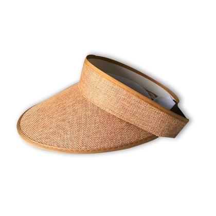 Imagem de Chapéu Viseira Praia Feminina C/ Elástico Aba 12 Cm Marrom