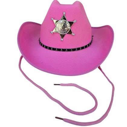 Imagem de Chapéu Xerife Rosa Policial Cowboy Junino Adulto Country
