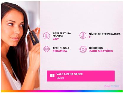 Imagem de Chapinha de cabelo Mondial Golden Rose P-20 220ºC Controle de Temperatura Prancha Turmalina com Íons Flutuante