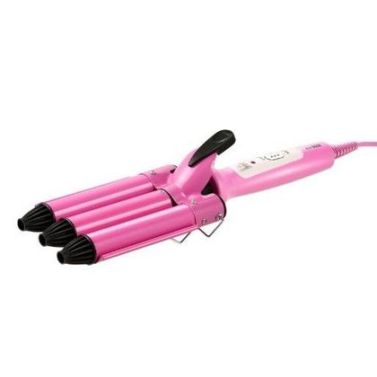 Imagem de Chapinha Modeladora de Cachos Ceramica Triondas Ondulador Formador Triplo Cabelo 110v