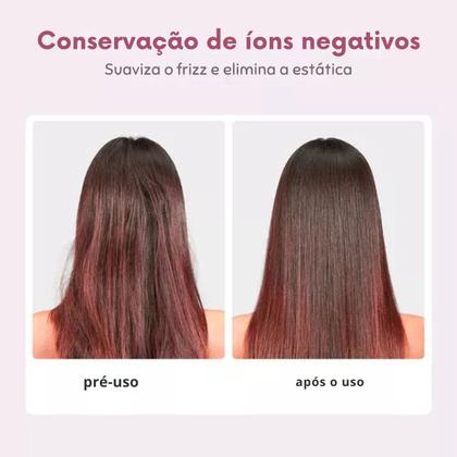 Imagem de Chapinha Prancha Alisadora Cerâmica Profissional Morina 110/220V Emissão de Íons Anti Frizz