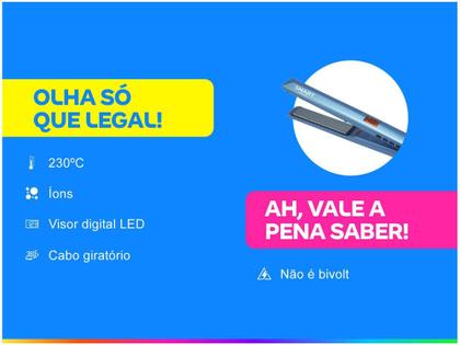 Imagem de Chapinha/Prancha de Cabelo Lizz Professional - Smart Titanium com Íons 230ºC