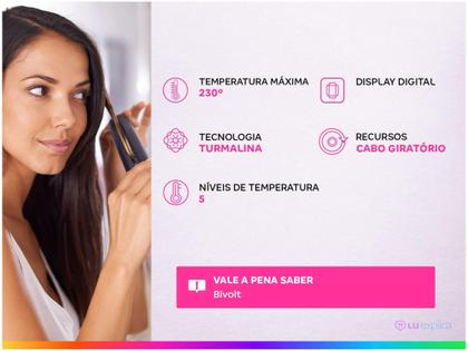 Imagem de Chapinha/Prancha de Cabelo Philco Chrome Rose - PPR10 Turmalina com Íons 230C