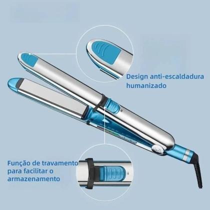 Imagem de Chapinha Prancha de Cabelo Profissional Tecnologia Titanium 220ºC Bivolt Alisadora com Controle de Temperatura 465ºF
