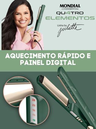 Imagem de Chapinha  Prancha Mondial by Juliette P-Ju 02 com Titânio e Nano Silver 230C Verde - Bivolt