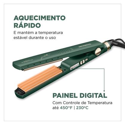 Imagem de Chapinha  Prancha Mondial by Juliette P-Ju 02 com Titânio e Nano Silver 230C Verde - Bivolt