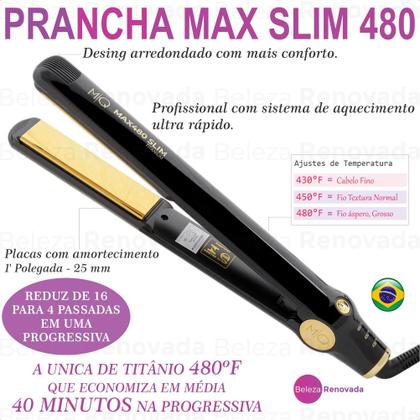 Imagem de Chapinha prancha mq max 480 slim profissional cabelos bivolt