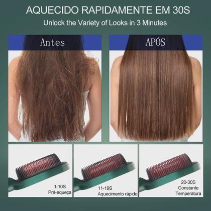 Imagem de Chapinha Profissional Elétrica Pente Quente Escova Alisa o Cabelo Magnética bivolt HAIR 2200