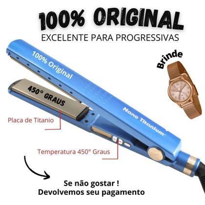 Imagem de Chapinha Profissional para Progressiva 450G + Relogio Feminino