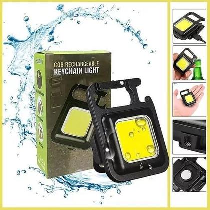 Imagem de Charme Portátil: Mini Lanterna Glare Cob no Chaveiro - Preto Notável, Cor da Luz Branco!