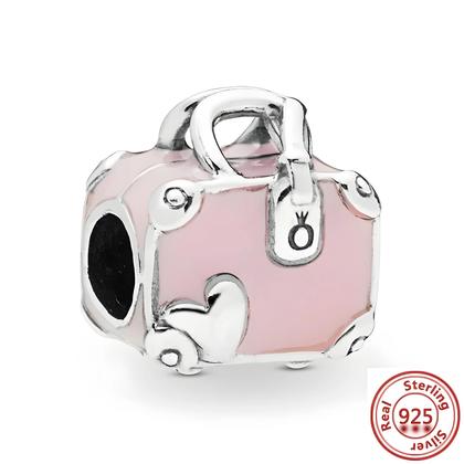 Imagem de Charmes de Prata 925 para Pulseira - Temas de Viagem, Mala, Passaporte e Câmera