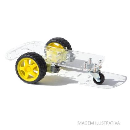 Imagem de Chassi Carro Acrilico P/ Arduino Uno Robotica Segue Faixa