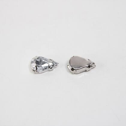 Imagem de Chaton Engrampado Gota 8x13mm Cristal - 50 peças17g