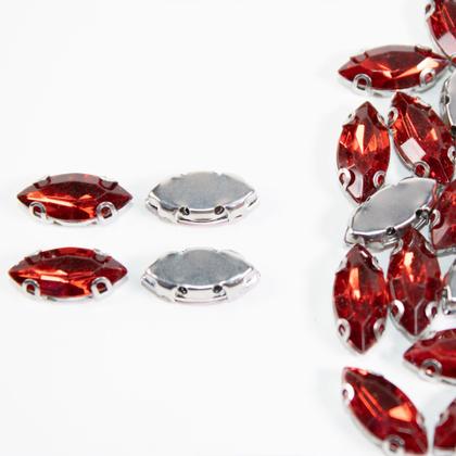 Imagem de Chaton Engrampado Navete 7x15mm- Vermelho 100 peças34g