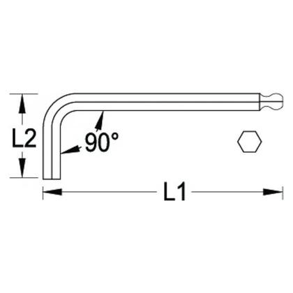 Imagem de Chave allen abaulada 2.5mm longa 42kl - 012.903