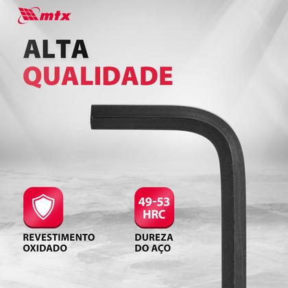 Imagem de Chave allen curta, fosfatizada, cromo vanadio, 6mm, 20 pcs // mtx