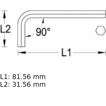 Imagem de Chave allen hexagonal curta 7/32" aço cromo vanádio