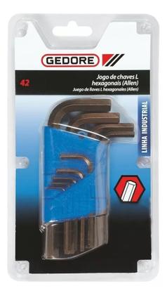 Imagem de Chave allen jg 1/8 a 9/16 10 pç curta c/ sup. 42-10p - 012152