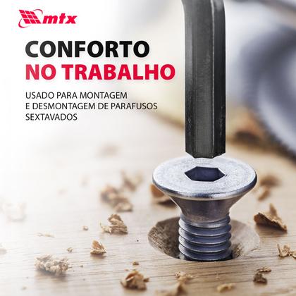 Imagem de Chave allen longa, fosfatizada, abaulada, cromo vanadio, 12mm, 10pcs // mtx