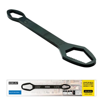 Imagem de Chave Boca Fixa Aço 8 A 22mm Universal Cabeça Dupla Torx Pto