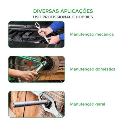 Imagem de Chave Boca Fixa Aço 8 A 22mm Universal Cabeça Dupla Torx Pto