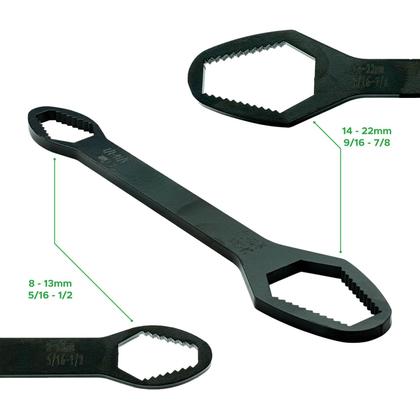 Imagem de Chave Boca Fixa Aço 8 A 22mm Universal Cabeça Dupla Torx Pto