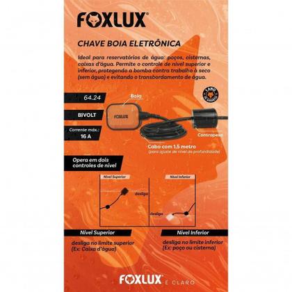 Imagem de Chave Boia Elétrica Para Bomba D'agua 16a Bivolt Foxlux